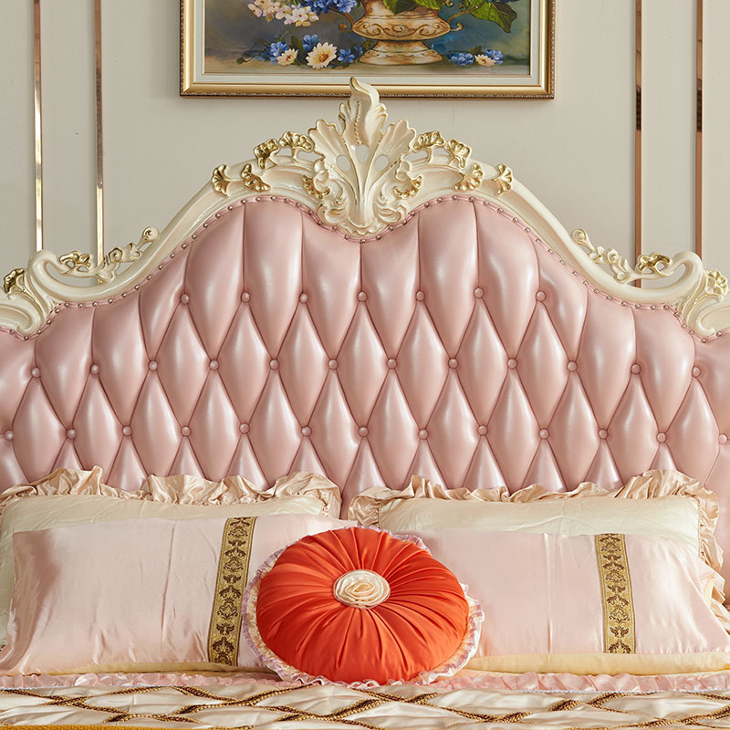 Baroque Adults Double Bed Awesome Pink Princess Bed Hot Sale Bedroom Antique Bed