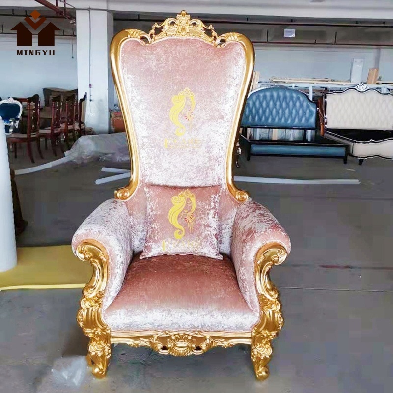 Aesthetically Imperial Exclusive American Antique Chair Gold Color Hand-Carved Chair Sitting Room Chairs