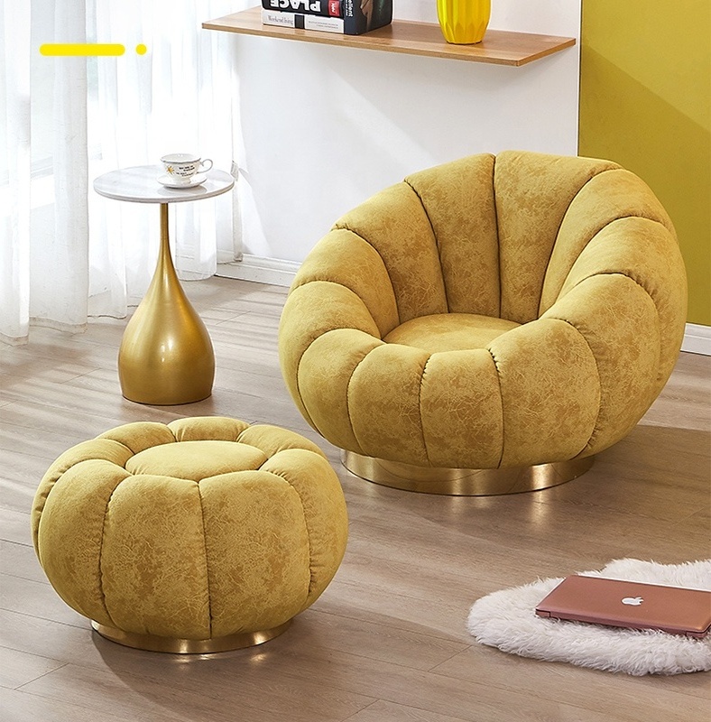 Antique New Design Leisure Chair Comfortable Sofa Chair With Ottoman Modular Metal Legs Living Room Chair