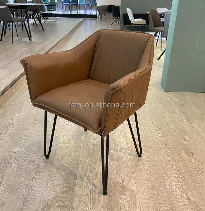 Leather interior with armrests Tables and chairs set for cafes and restaurants restaurant sofa and dining chair covers to match