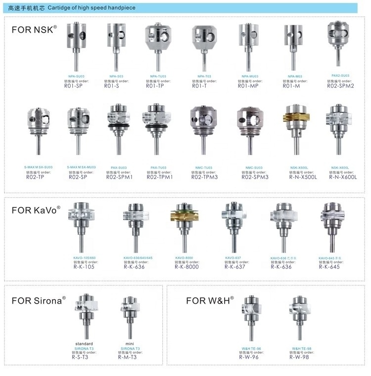 Hot Sale Push Button Dental Handpiece Cartridge / Rotor / Tturbine