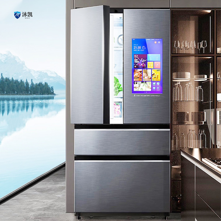 Top Quality Smart 680L Stainless Steel 4 Doors French Door Refrigerators Fridges With Screen