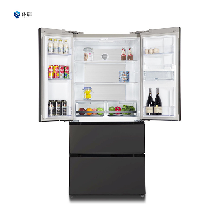 Good Quality French Door Refrigerators with Water Dispenser Wind Cooled Big Size 628L 4 Electric Portable Stainless Steel 220