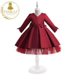 FSMKTZ Fancy Kids Frock Collection Toddler Girls 4-7 years Party Dress Red Green Formal Party Dress for Kids