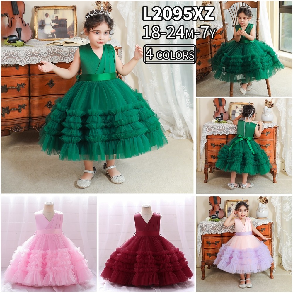 FSMKTZ Lovely Lolita Newborn Baby Christmas Tutu Dress Spanish Styles Girl Princess Dress L1975XZ