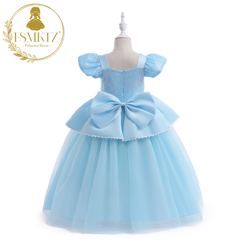 FSMKTZ halloween costume kids elsa princess dress for girls new snow queen elsa anna girl dress