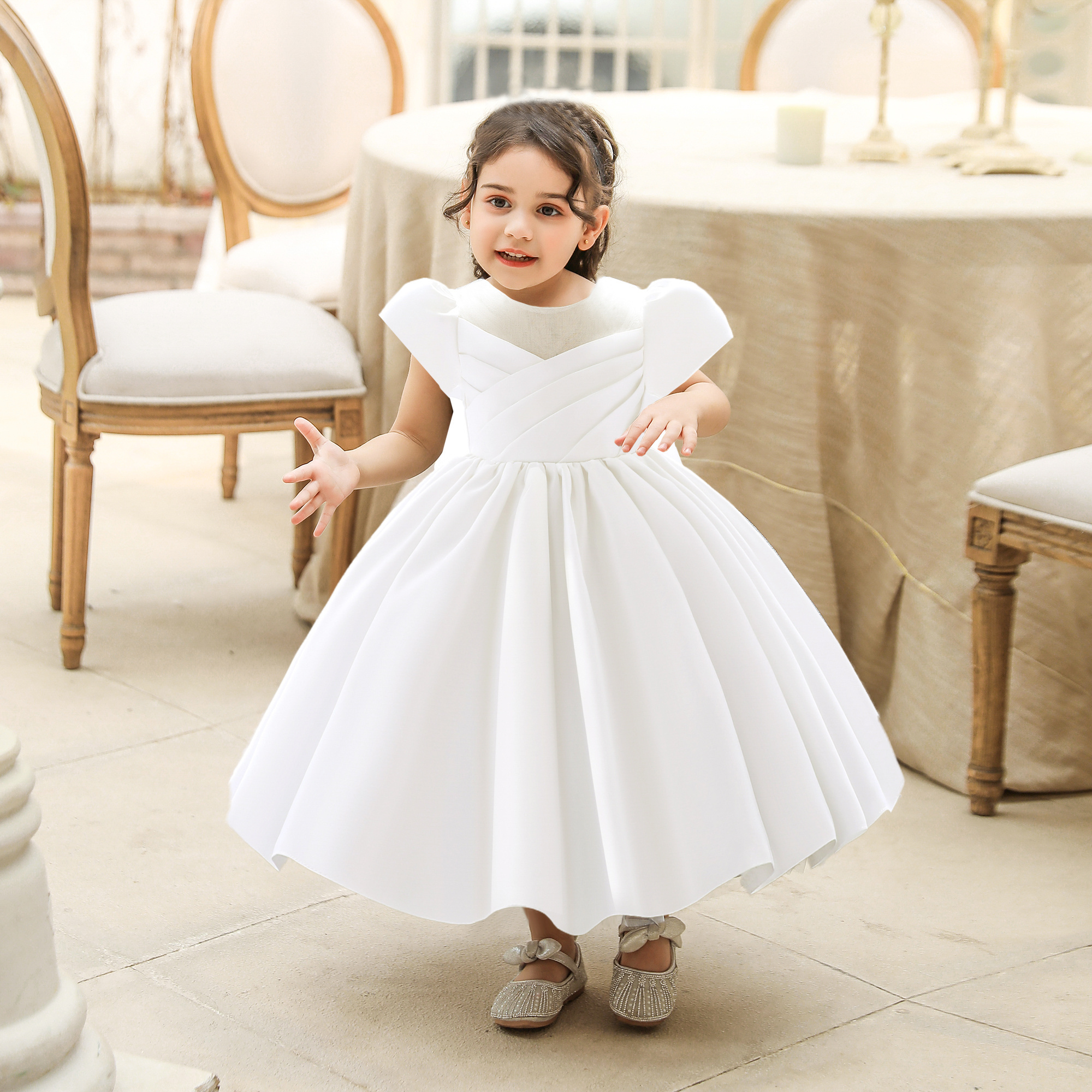 FSMKTZ Baby Party Wear Infant Christening Gowns Children's Princess Dresses for Girls Toddler Evening Dress