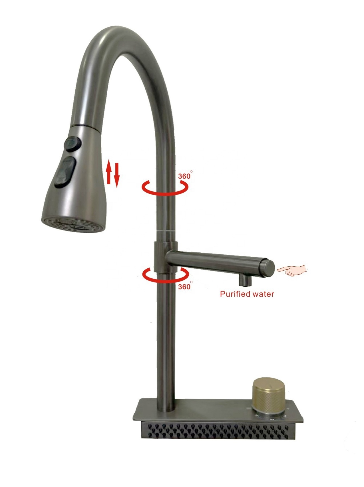 Universal Small Water Taps 201/304 Purified Water Mixer Stainless Steel 30mm 33mm Kitchen Faucet