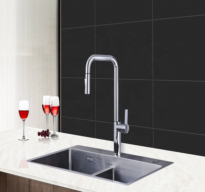 Popular Brass Pull Down Automatic Kitchen Sink Mixer hot selling Classic Body Kitchen Faucet