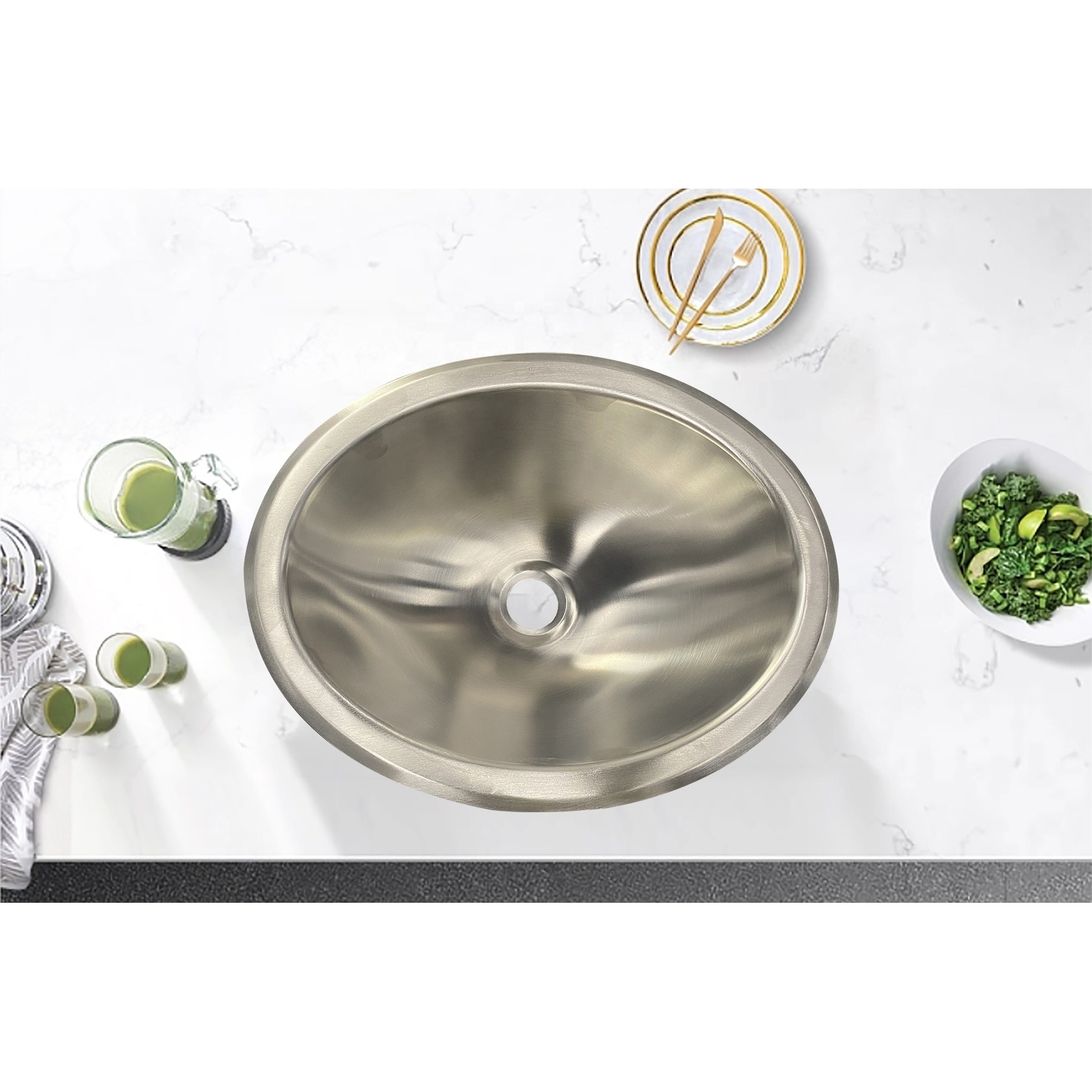 Small Size Oval Shape Stainless Steel Bar Sink for Boat Caravan Kitchen countertop Hand Wash Basin