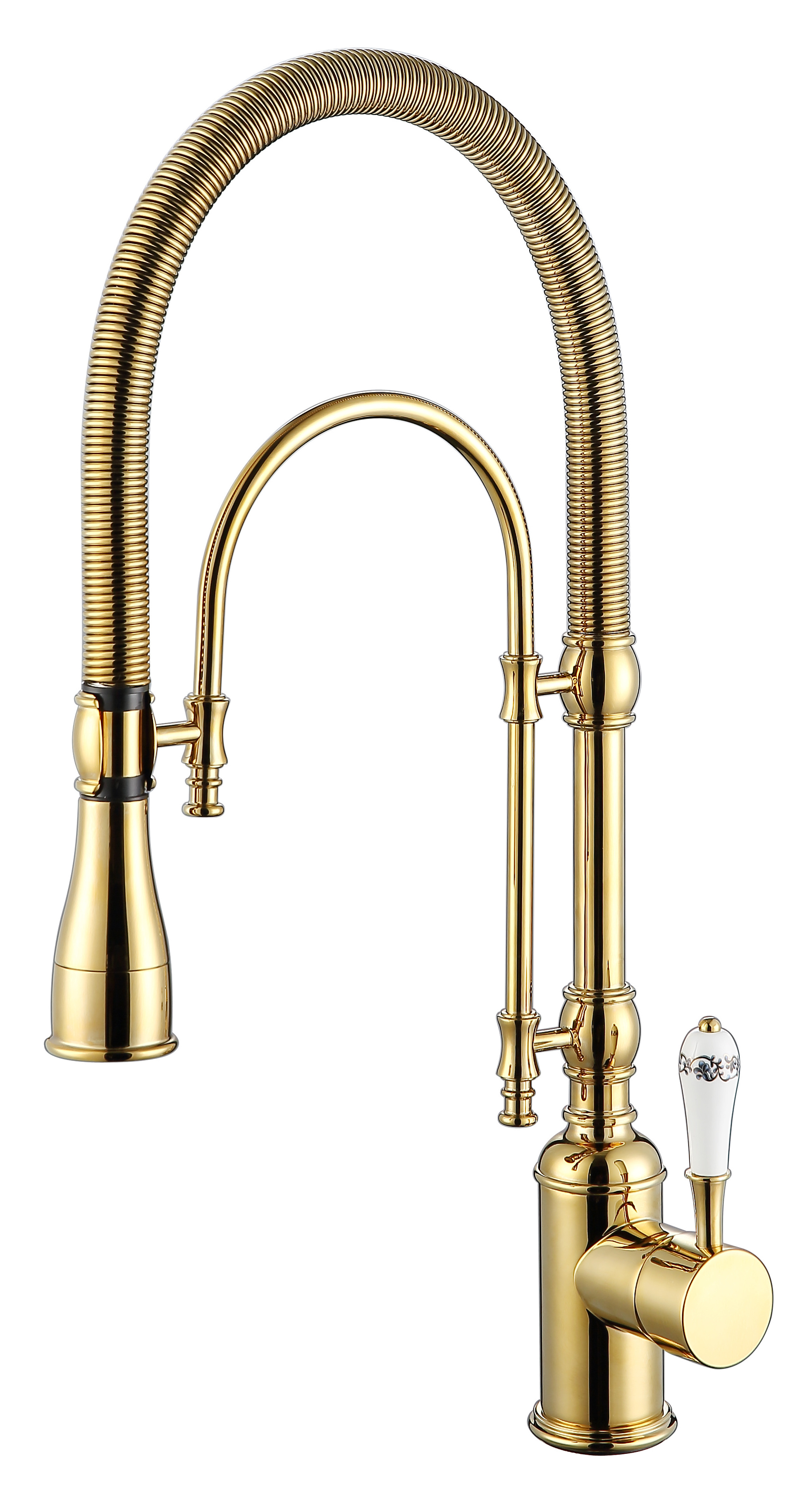 Mouhoti brass bridge kitchen faucet set 2-handle kitchen chrome golden faucet