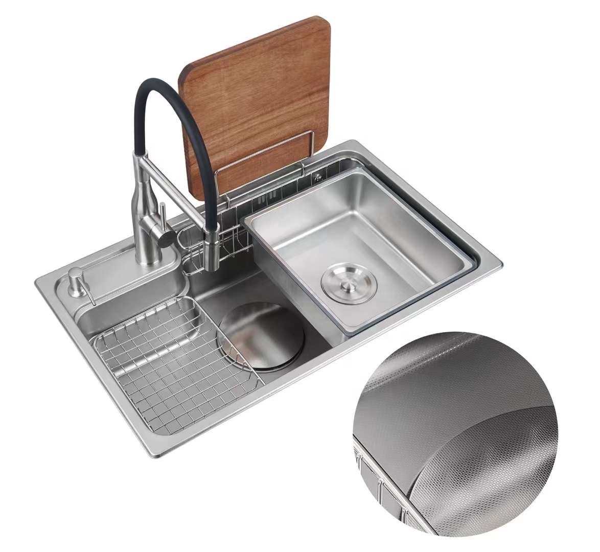 Motai Best Seller SUS304 Small Corner Kitchen Sink Restaurant Sets Wash Basin Stainless Steel with Basket Kitchen Accessories