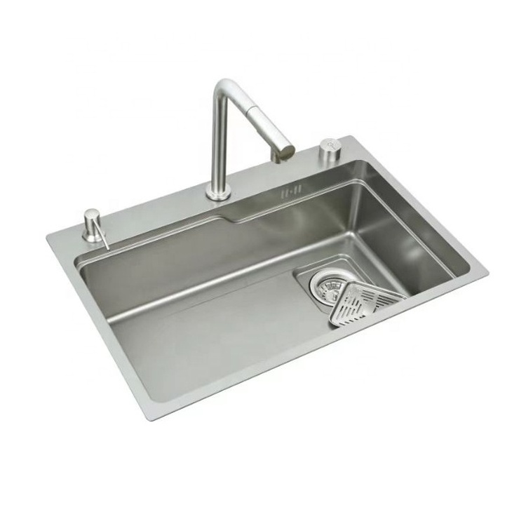 Mouhoti Modern Luxury Stainless Steel Kitchen Sink New Design Corner Kitchen Sink Functional Hand Made Kitchen Sink