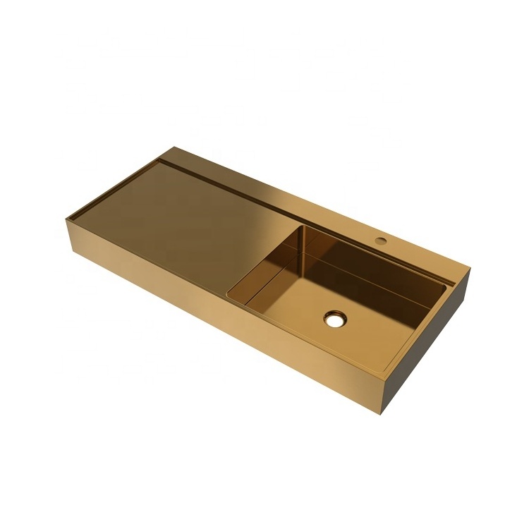 Rose Golden Bathroom Basin Sinks SUS304 Stainless Steel Bowl Handmade Washing Basin