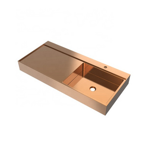 Rose Golden Bathroom Basin Sinks SUS304 Stainless Steel Bowl Handmade Washing Basin