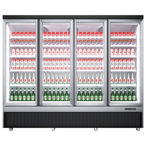 display Single door and double door round barrel beverage cooler refrigerator black