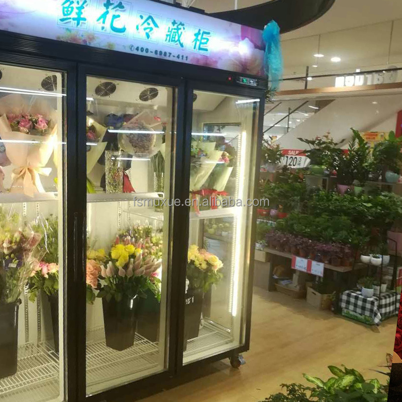 MUXUE 4 Glass Doors Flower display cooler Fresh Keeping refrigeration Flower  Display Cabinet Cooler MX-XHG2500F