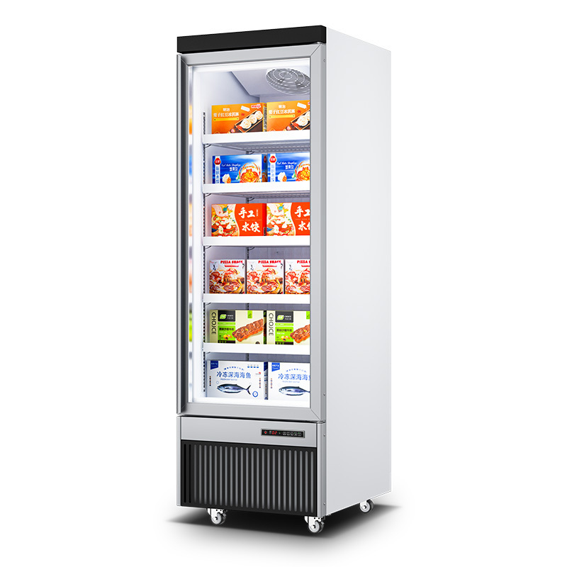 MUXUE vertical freezer commercial freezer single door upright freezer with glass doors for ice cream frozen food display