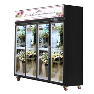 MUXUE 4 Glass Doors Flower display cooler Fresh Keeping refrigeration Flower  Display Cabinet Cooler MX-XHG2500F