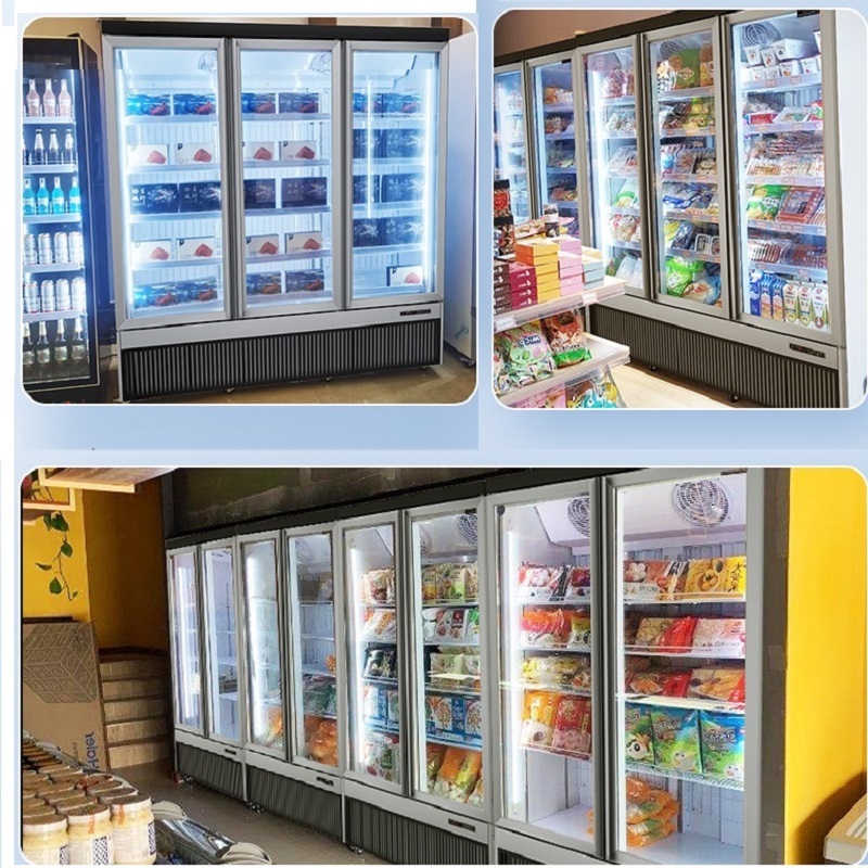 MUXUE vertical freezer commercial freezer single door upright freezer with glass doors for ice cream frozen food display