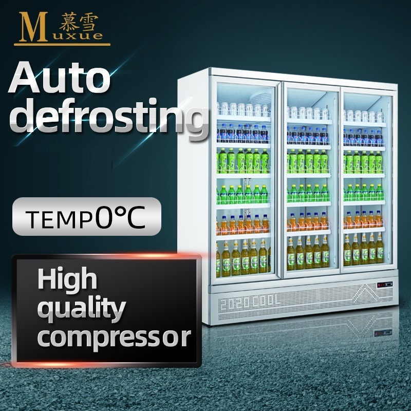 MUXUE 3 door  Glass Doors Display Refrigerator Commercial fridge for drink Beverage Cooler wholesale for Europe market