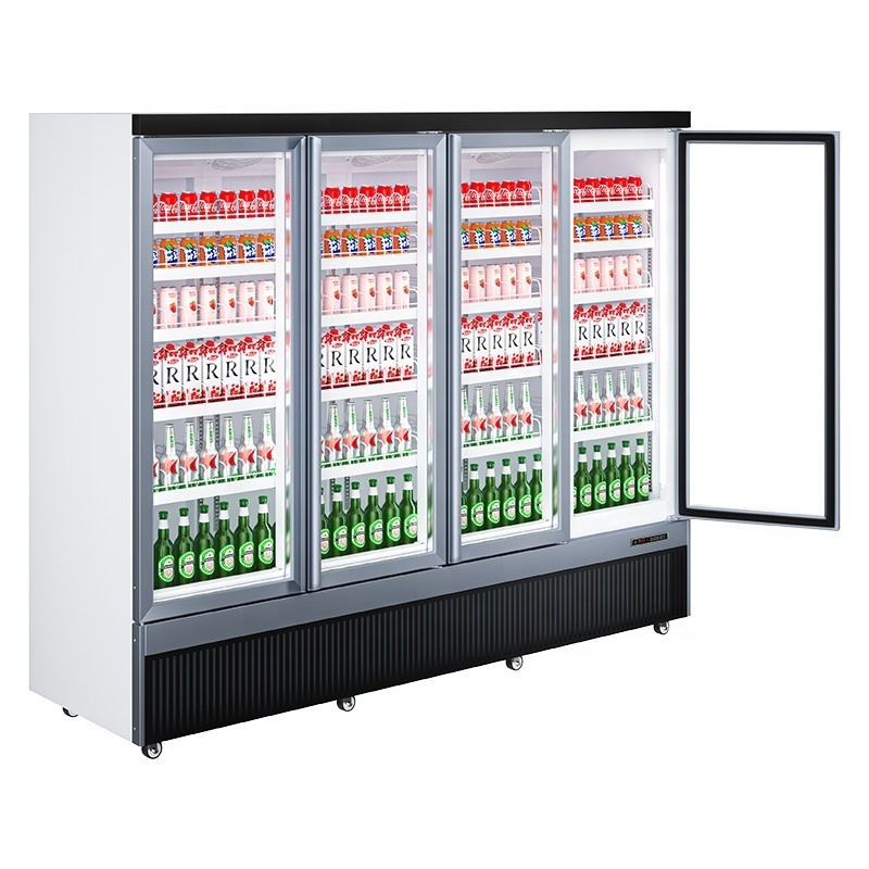 display Single door and double door round barrel beverage cooler refrigerator black