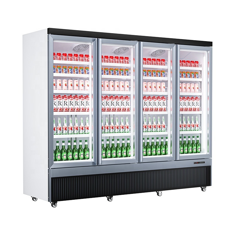 display Single door and double door round barrel beverage cooler refrigerator black