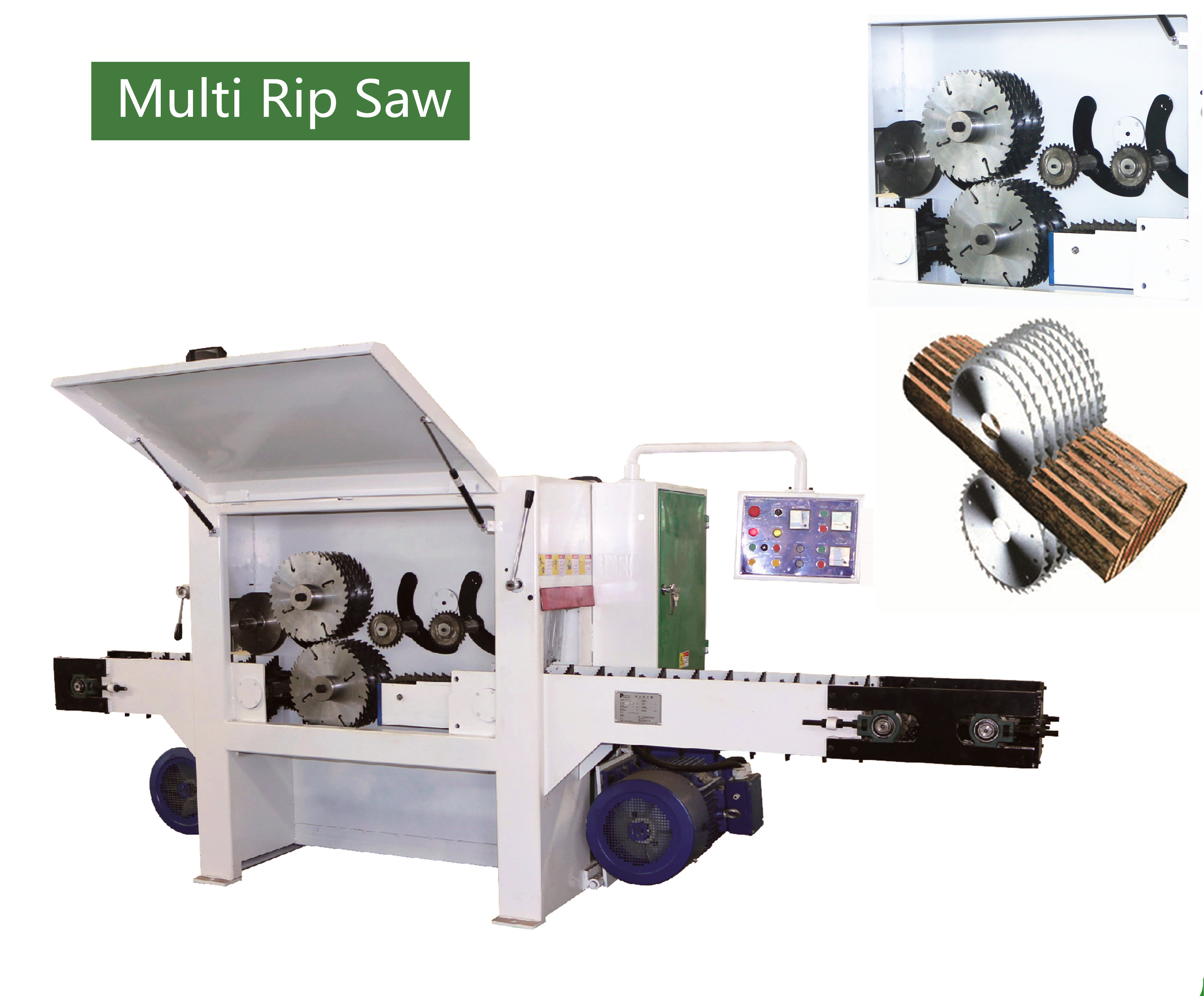 Wood Log Multi Rip Saw Machine Round Wood Cutting Multi Blade Wood Saw Machine