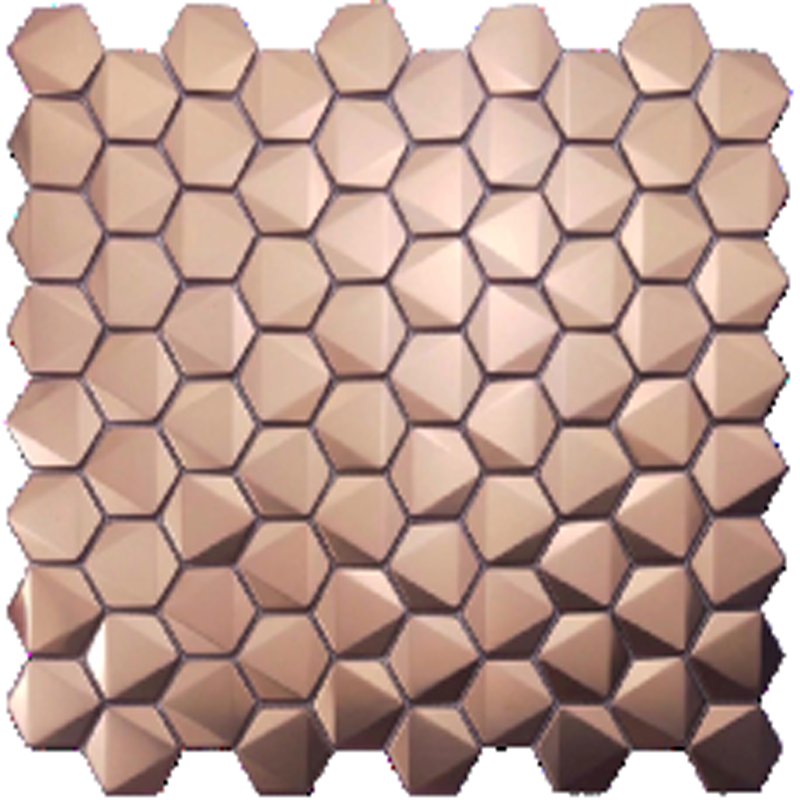 Decorative Luxury Style  3D Hexagonal  Mosaic Mirror Tile  Stainless Steel For kitchen Bathroom Bar Wall