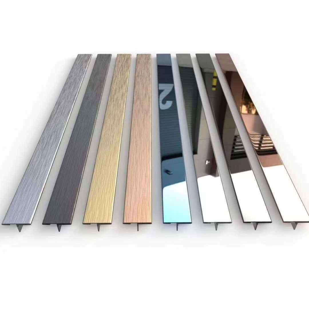 customized 201 gun black shiny cutting stainless steel trim profile stainless steel tile edge trim for tile corner