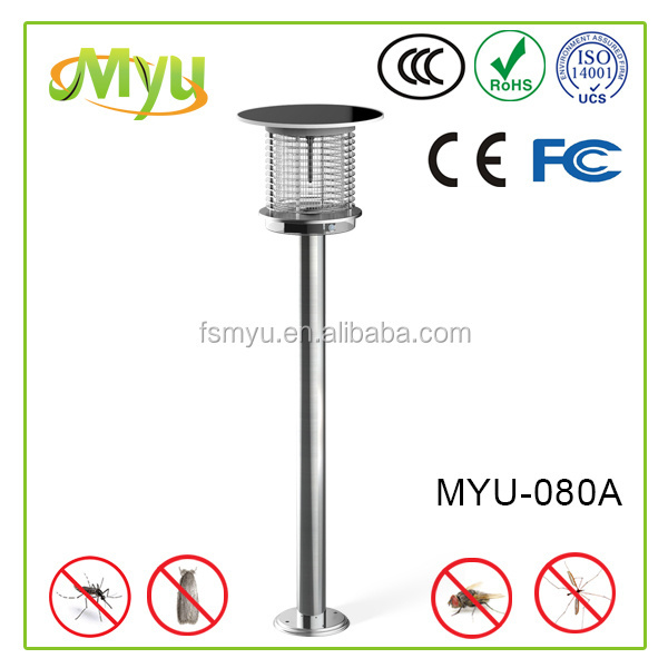 MK outdoor 1.8M High Garden farm solar panel type electric bug zapper lighting mosquito killer lamp