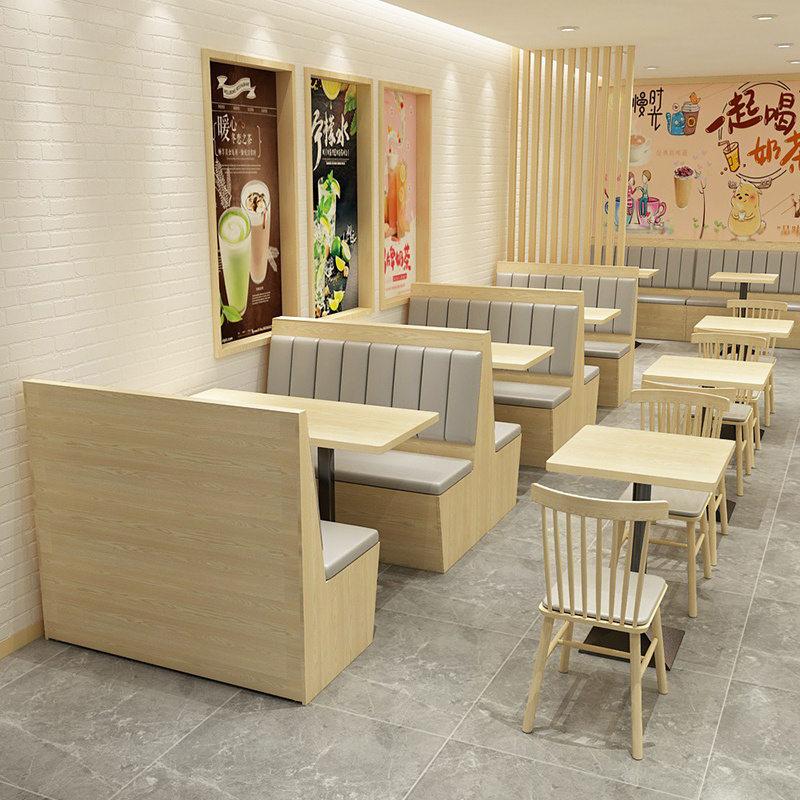 Simple sofa table and chairs combination restaurant dessert store burger store hot pot cake store fast food card seat custom