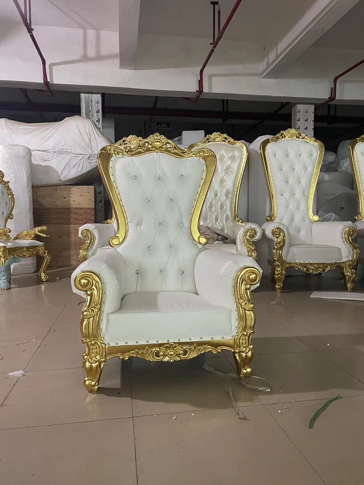 Factory Price Luxury Wedding Royal Throne Chairs Selling Events Purple Throne Chairs