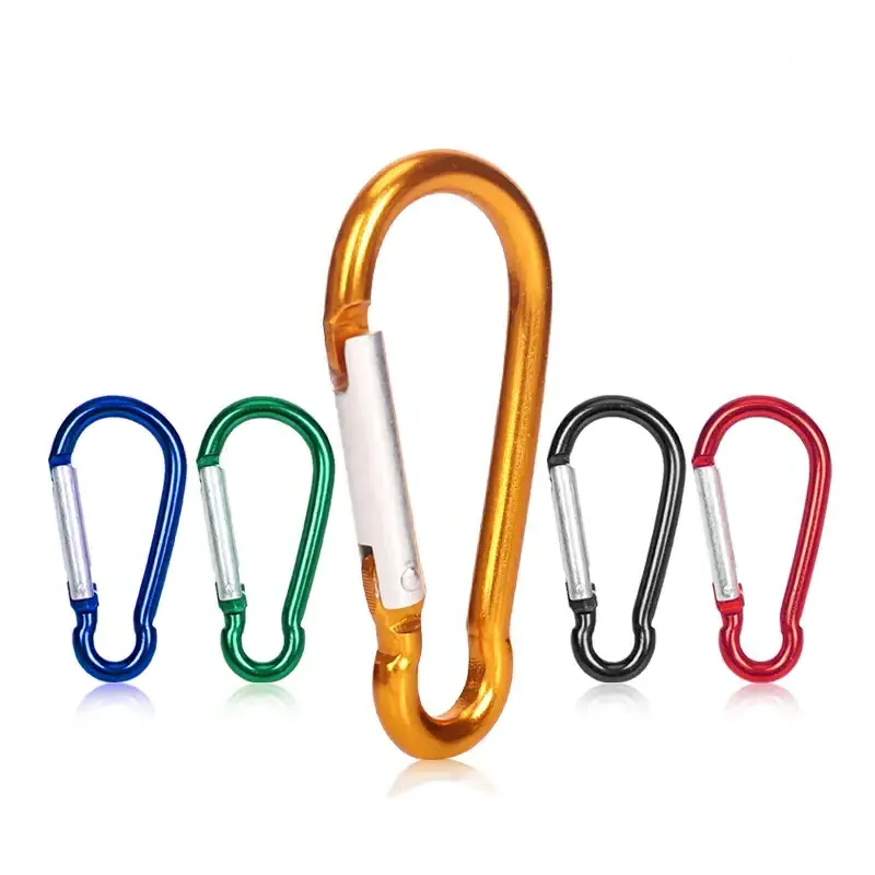 Keychain Carabiner Snap Lock Hook Aluminum D Shape Rock Climbing Carabiner Outdoor metal spring clip hook aluminum carabiner