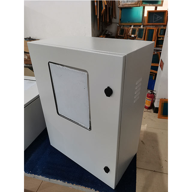 double door design wall mount enclosure outdoor control panel box sheet steel electrical box with inner door