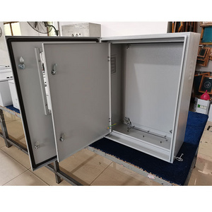 double door design wall mount enclosure outdoor control panel box sheet steel electrical box with inner door