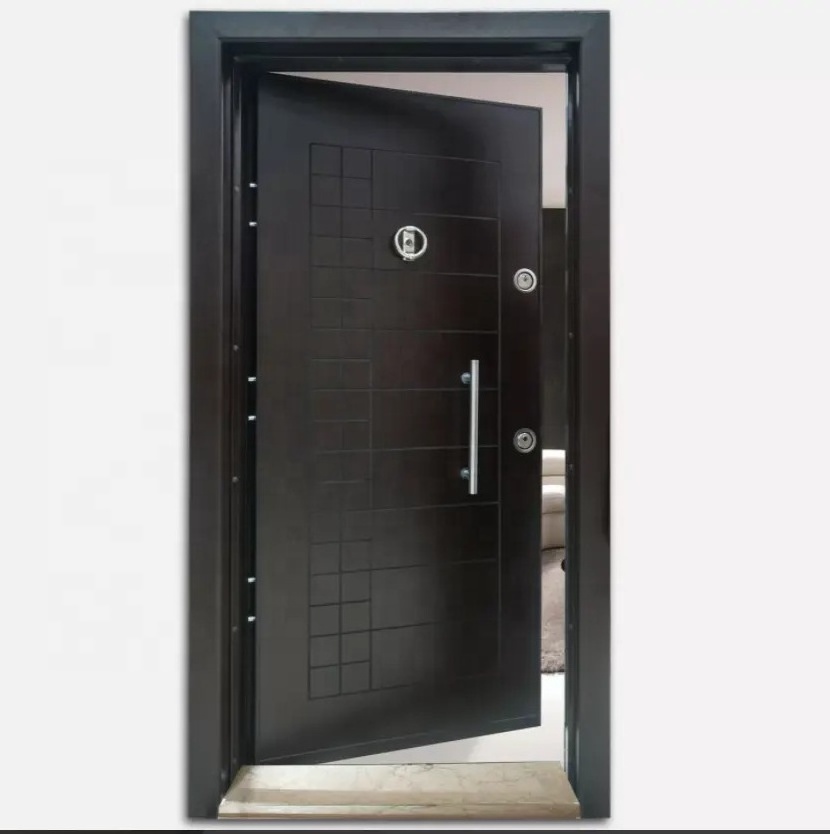 Entry Front Door MDF Armored Steel Wooden Medium Steel Wooden Door Armored Steel Security Doors