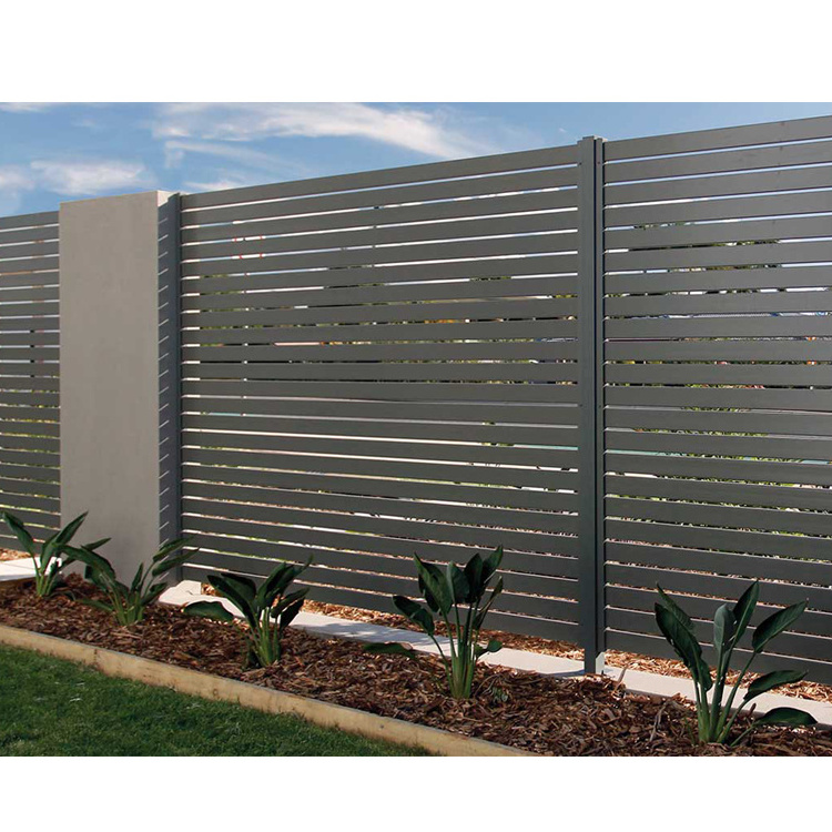 Diy Modern Designer Project Privacy Black Aluminum Alloy Garden Slat Fencing For Houses Yard