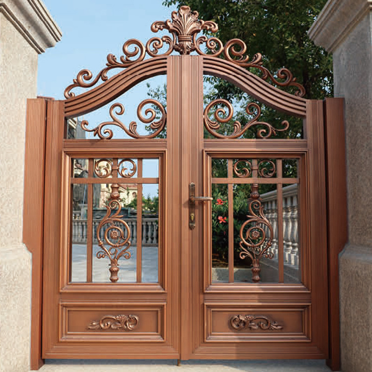 Wholesale Europe House Main Gate Double Leaf Luxury Aluminum Swing Gate Metal Main Gate Designs