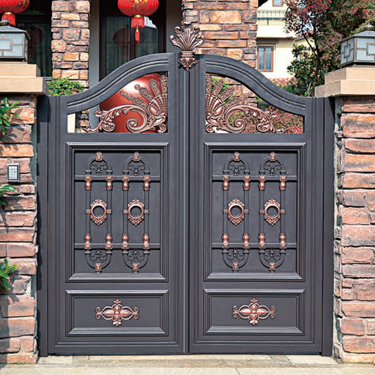 Wholesale Europe House Main Gate Double Leaf Luxury Aluminum Swing Gate Metal Main Gate Designs