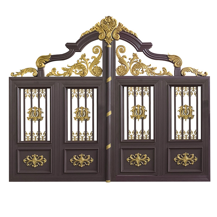 Wholesale Europe House Main Gate Double Leaf Luxury Aluminum Swing Gate Metal Main Gate Designs