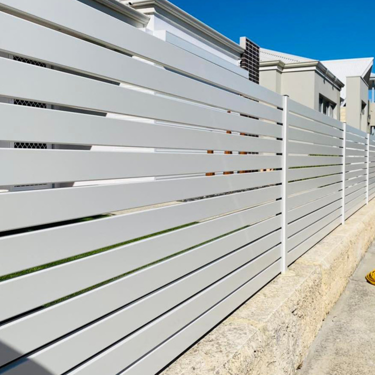 Foshan factory Garden Aluminum Balcony Privacy Fence Profile Louver Frame Bar Horizontal Slat Fencing