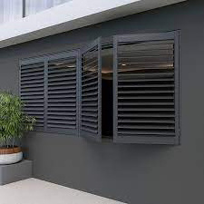 Ventilated aluminum vertical louver style fence panel for decks door exterior window   aluminum shutter