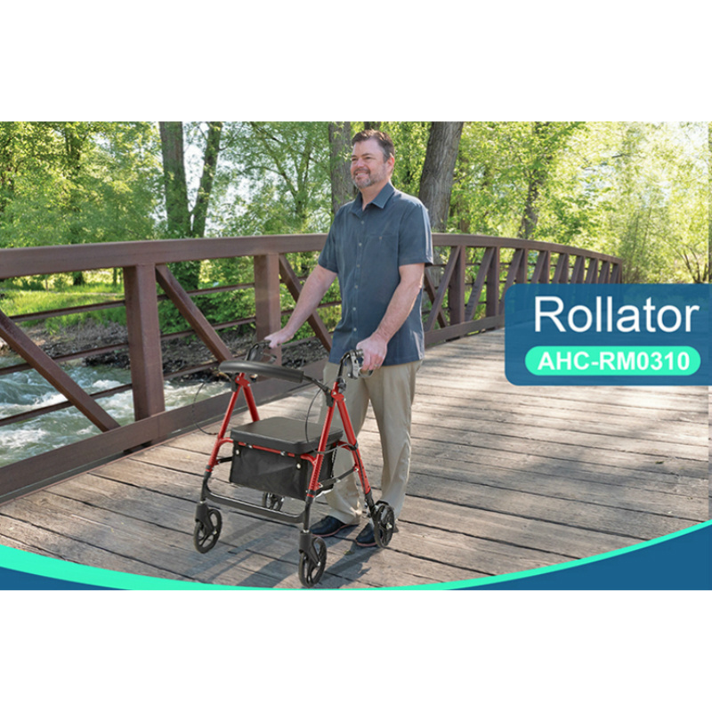 Super Septemper Europe style lightweight new design senior shopping rolling rollator walkers for older adults