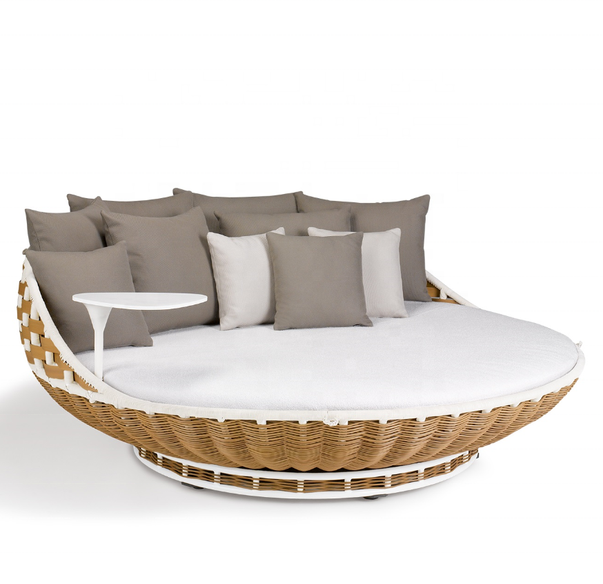 rattan/wicker hanging swing day bed outdoor round daybed