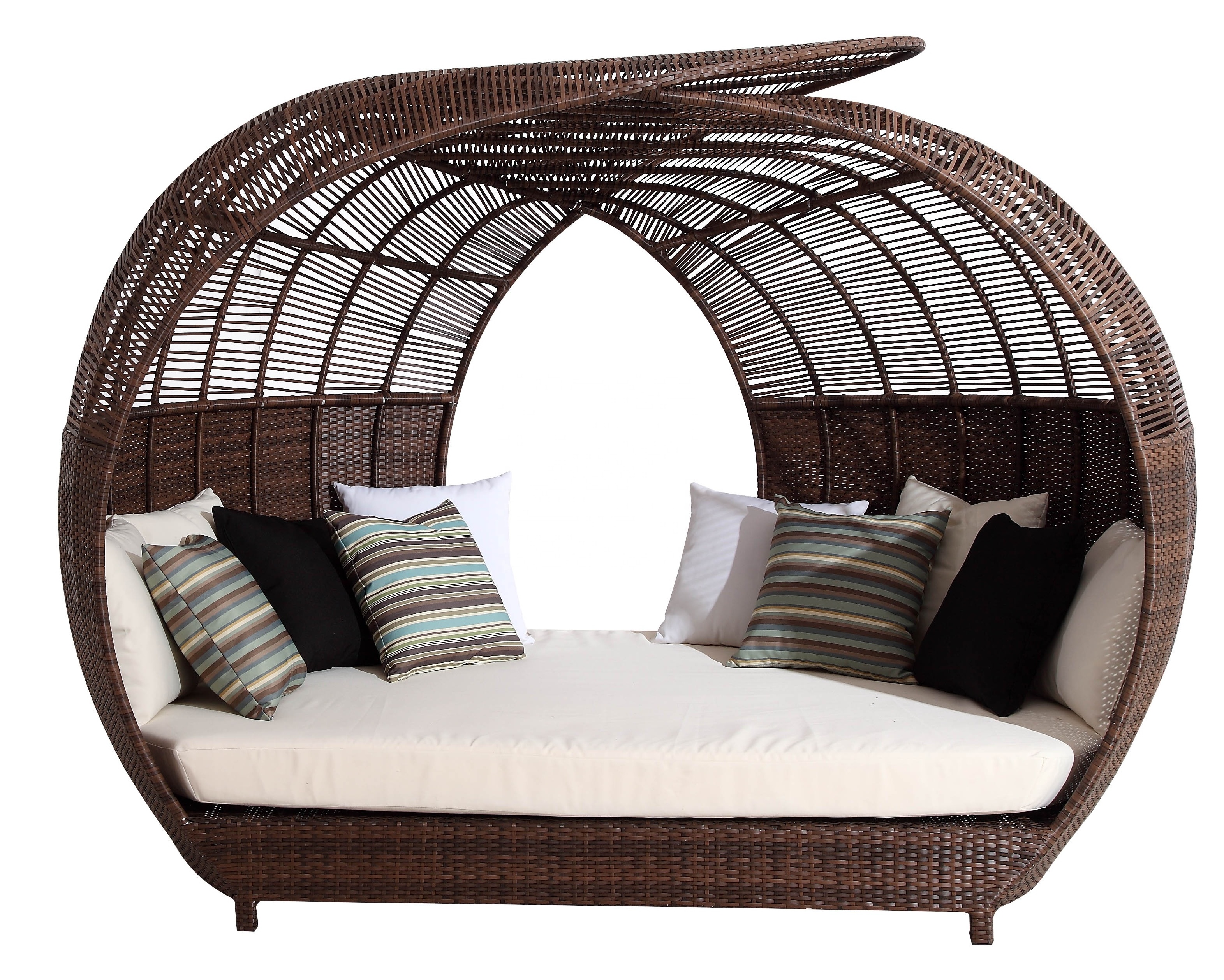 aluminum frame pear shape patio outdoor furniture rattan wicker day bed