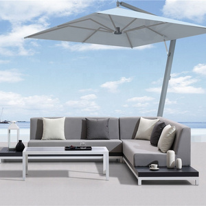 New Design Aluminium Waterproof Fabric Gray Garden Outdoor Sofa Furniture