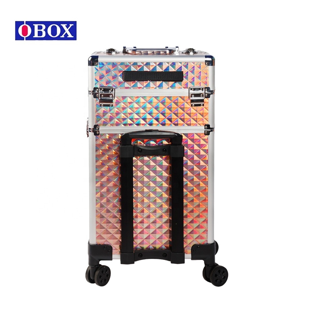 New model Fireproof board hairdresser suitcase rolling cosmetic cases for travel