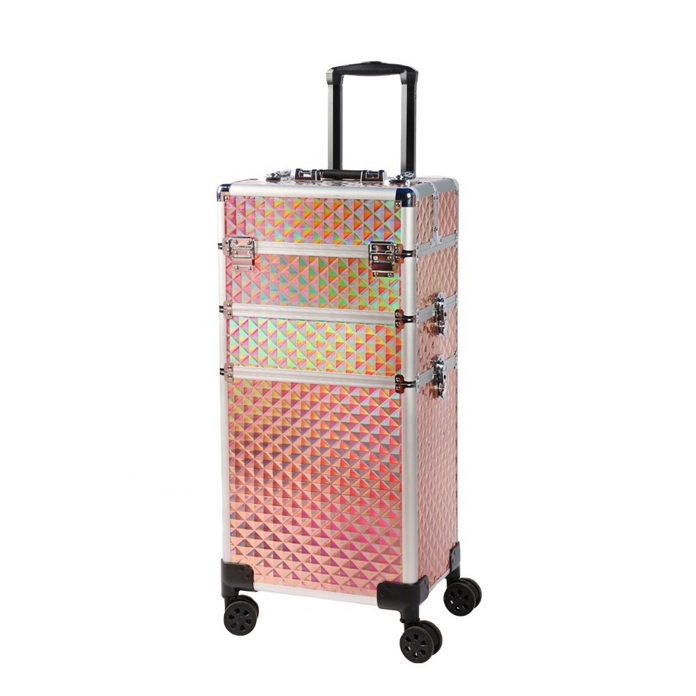 New model Fireproof board hairdresser suitcase rolling cosmetic cases for travel