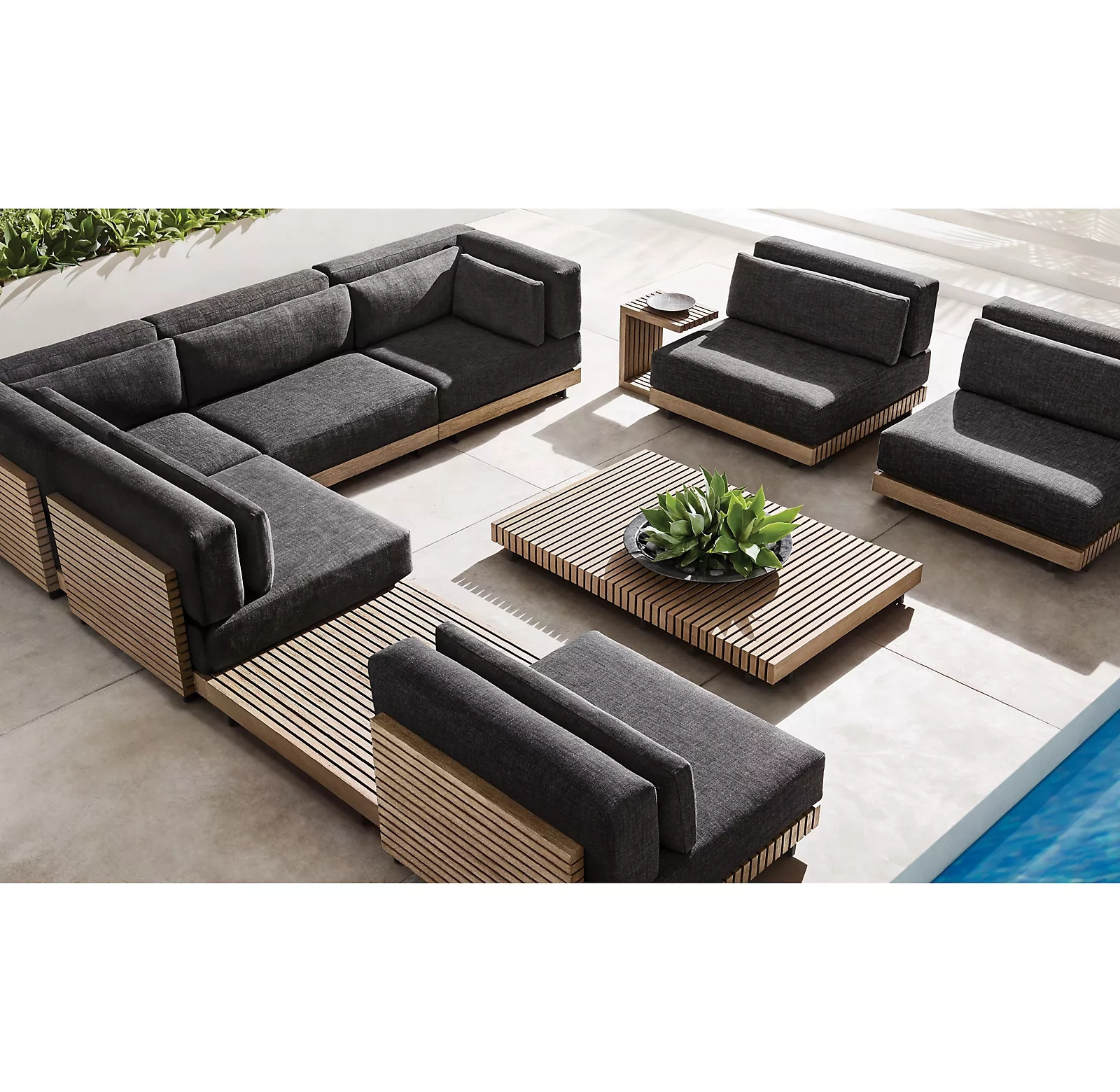 Factory's Best-selling Outdoor Garden Teak Furniture Villa Hotel Terrace Teak Combination Sofa